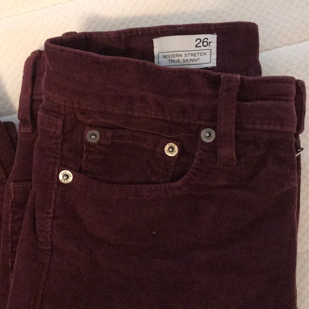 Burgundy Gap Corduroy Skinny Pants